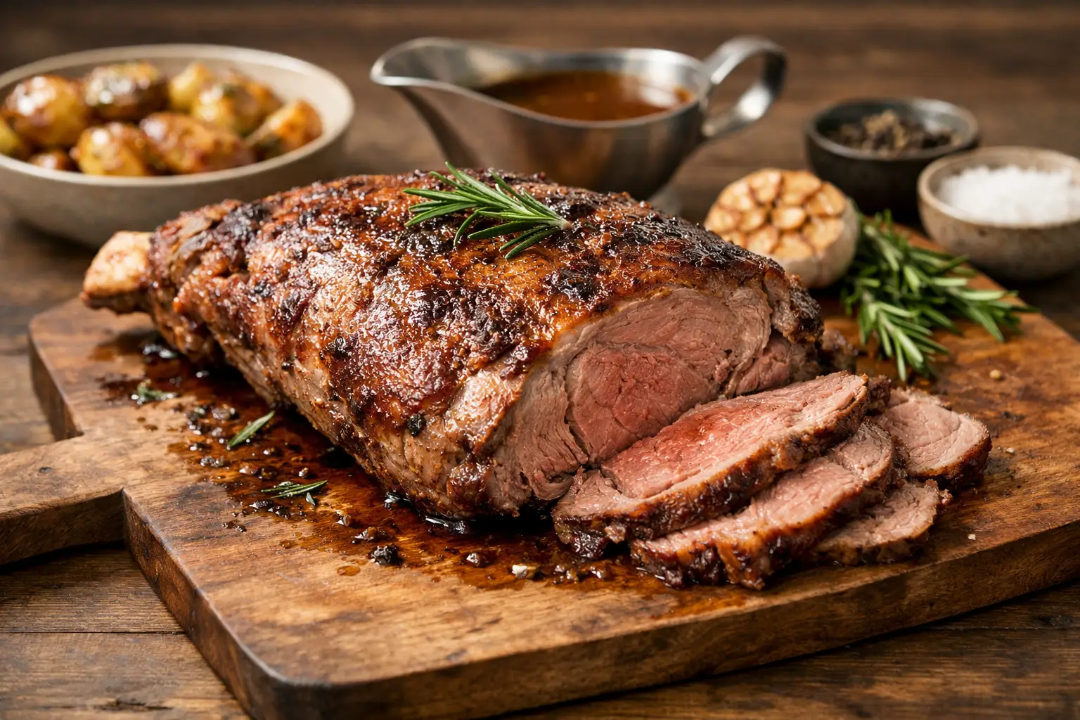Pierna de ternera al horno bien jugosa