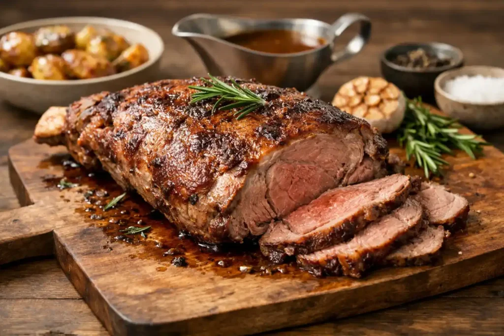 Pierna de ternera al horno bien jugosa